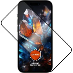 Ultraodolné tvrdené sklo FIXED Armor s aplikátorom proti prachu a vrstvou AR pre Apple iPhone 16 Pro Max, čierne