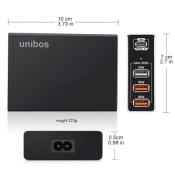 UNIBOS 4 portová 90W QC4+ super nabíjačka