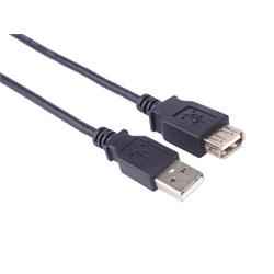 USB 2.0 kabel prodlužovací, A-A, 20cm černá