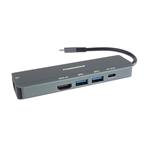 USB-C na HDMI + 2x USB3.2 + PD 100W+ RJ45 10/100/1000Mbps adaptér