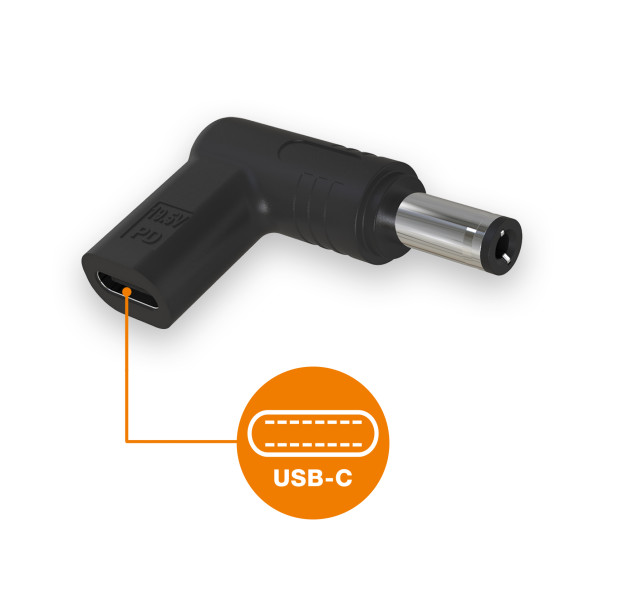 USB-C napájecí redukce 5,5 x 2,1 mm pro notebooky Acer/Compaq/HP/Fujitsu/Toshiba