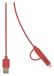 Valueline Synchronizační a nabíjecí kabel, zástrčka USB 2.0 A – zástrčka Micro B s přiloženým adaptérem Lightning, 1,00 m, červený