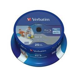 VERBATIM BD-R SL Datalife (25-pack)Blu-Ray/Spindle/6x/25GB Wide Printable 