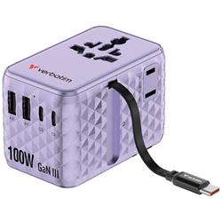 Verbatim Charge 'n' Travel fialový (100 W)