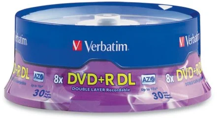 Verbatim DVD+R DL Printable 8x, 8,5 GB, 25 ks (Spindl)