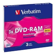 Verbatim DVD-RAM 4,7GB 3x Slim case 3pack