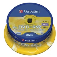 Verbatim DVD+RW 4,7GB 4x spindl (25-pack)