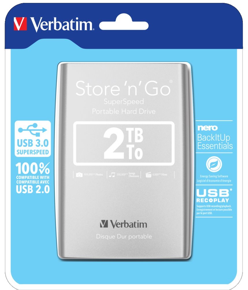 Verbatim Store 'n' Go 2 TB, strieborná
