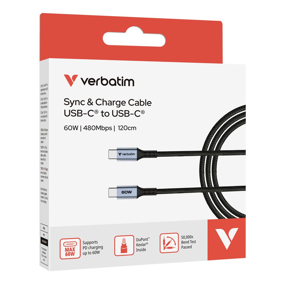 Verbatim USB-C->C kabel Sync & Charge 60W černý