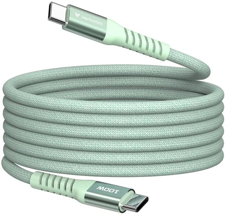 Verbatim USB-C->C magnetický kabel Sync & Charge 100W zelený