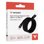 Verbatim USB-C->C magnetický kábel Sync & Charge 60W čierny