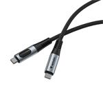 Verbatim USB-C->C Synchronizačný a nabíjací kábel s indikátorom napájania 240W čierny