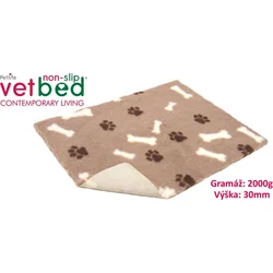 Vetbed anti-slip/Drybed hnedé motívy 150 x 100 cm, vlas 30 mm