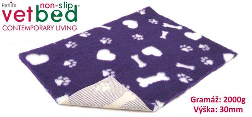 Vetbed protiskluz/Drybed fialová motivy 150 x 100 cm, vlas 30 mm