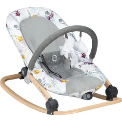 Vibrační lehačka MoMi s melodií LUMIWOOD s květinami