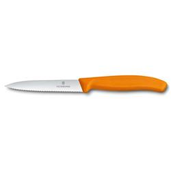 Victorinox Nůž na zeleninu s vlnkovaným ostří oranžový, 10 cm