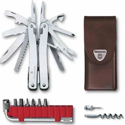 Victorinox SwissTool Spirit X Plus kliešte s račňou, 105 mm, kožené puzdro