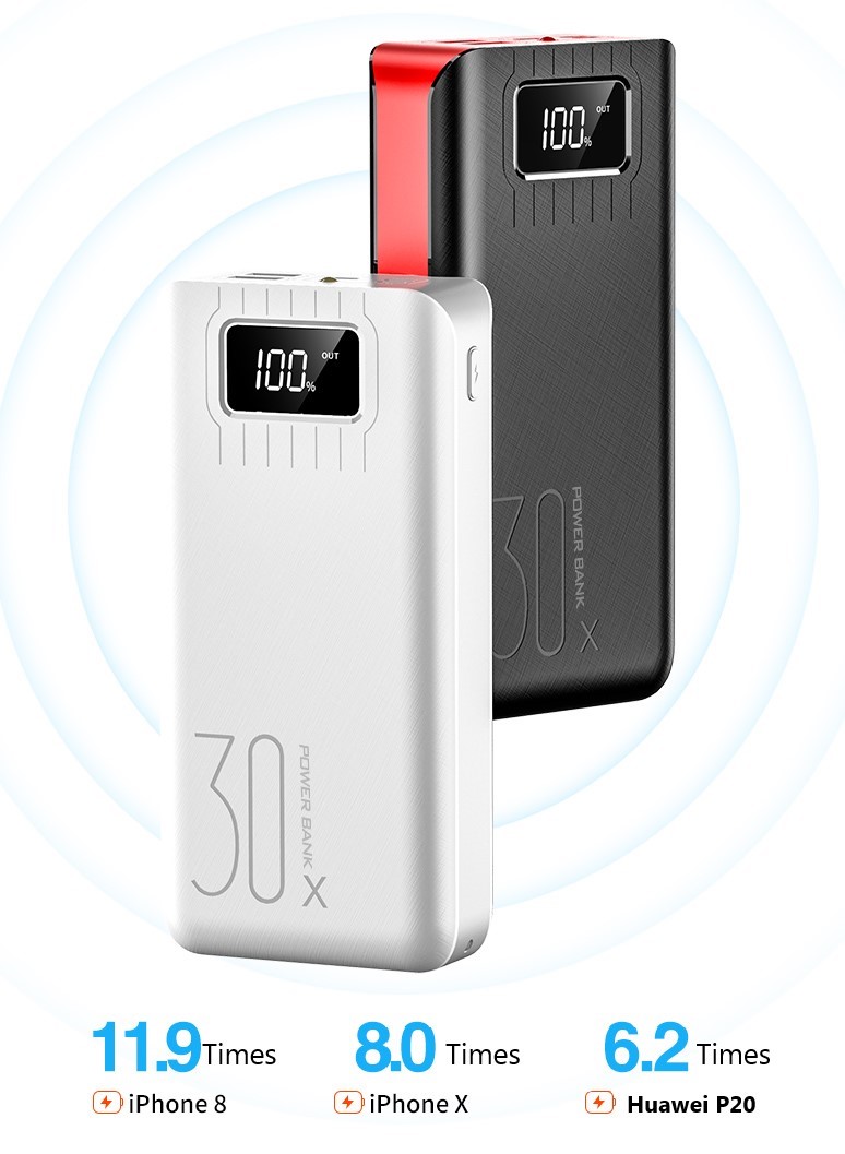Viking power banka go30, 30000 mAh, černá