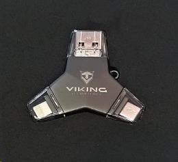 Viking USB Flash disk 3.0 4 v 1 s Lightning/Micro USB/USB/USB-C, 32 GB, čierny
