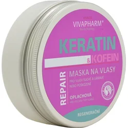 Vivapharm Keratinová regenerační vlasová maska s kofeinem pro ženy 200ml