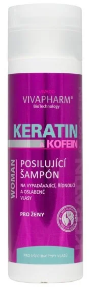 Vivapharm Keratinový posilující šampon s kofeinem pro ženy 200ml