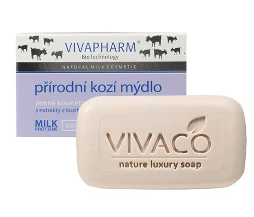 Vivapharm Přírodní jemné kosmetické mýdlo s extrakty z kozího mléka (tuhé) 100g