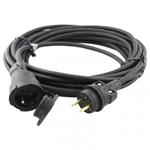 Vonkajší predlžovací kábel 10 m / 1 zásuvka / čierna / guma / 230 V / 1,5 mm2
