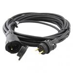 Vonkajší predlžovací kábel 10 m / 1 zásuvka / čierna / guma / 230 V / 1,5 mm2