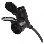 Vonkajší predlžovací kábel 15 m / 2 zásuvky / čierna / guma / 230 V / 1,5 mm2