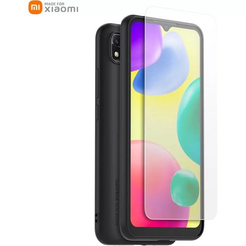 Vyrobené pre Xiaomi TPU kryt + tvrdené sklo pre Xiaomi Redmi 9C/10A Black