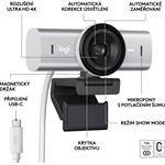 Webová kamera Logitech MX Brio 4K Ultra HD, bledosivá