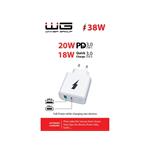 WG - Síťová nabíječka 2x USB 38W, 1x USB-C PD 20W + 1x USB-A QC 3.0 18W, bílá