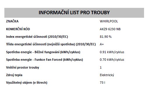 Whirlpool AKZ9 6230 NB