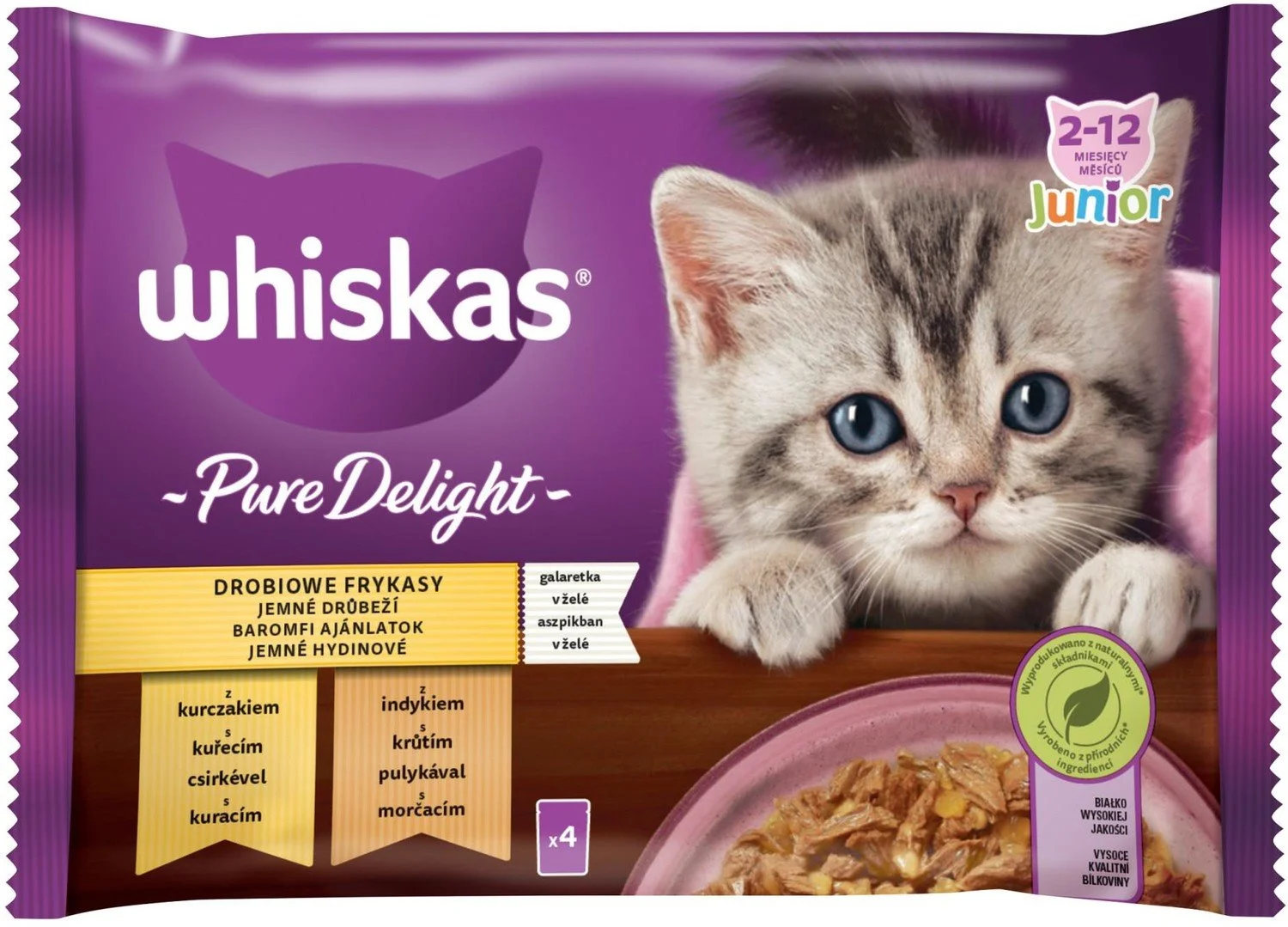 Whiskas Pure Delight Junior hydinové v želé 4x85g vrecko pre mačky (5900951303272) TSBOHEMIA.SK