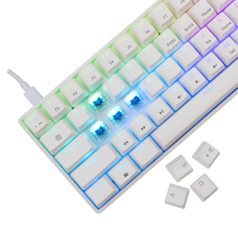 White Shark SHINOBI 2, bílá (US + modré switche)