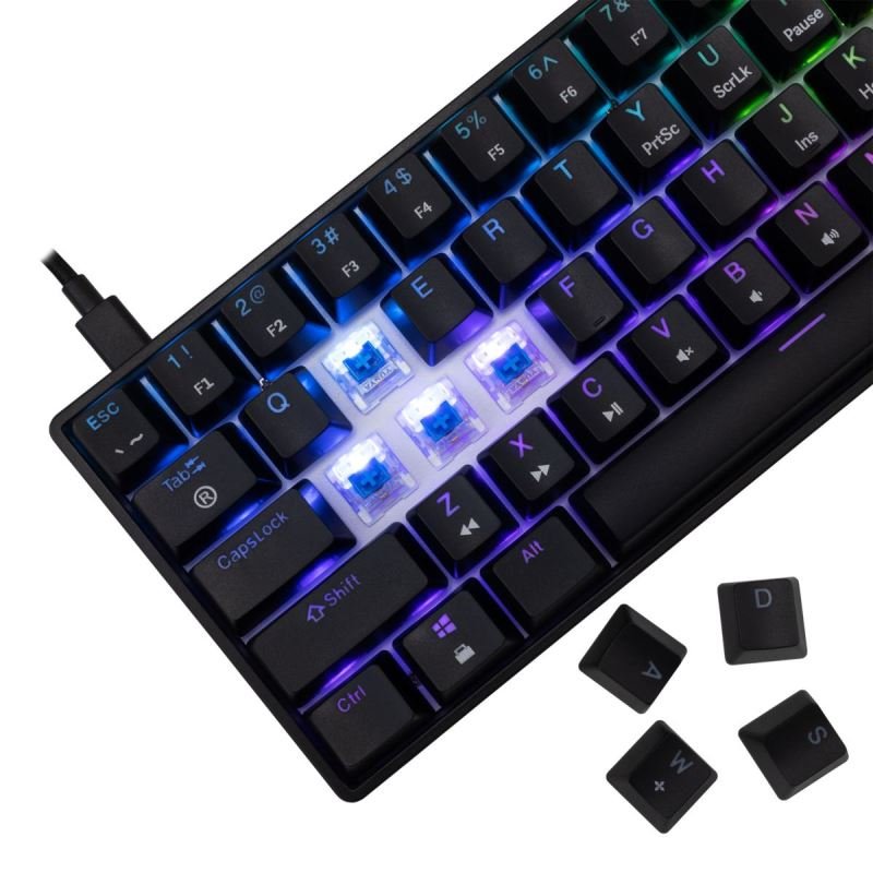 White Shark SHINOBI 2, černá (US + modré switche)