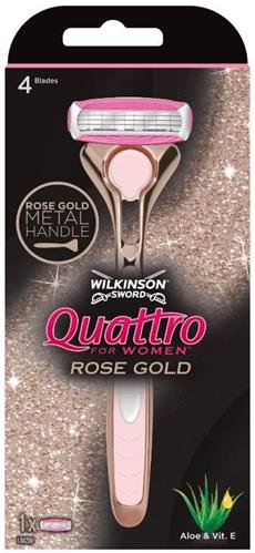 Wilkinson Sword Quattro for Women Rose Gold holící strojek + 1 náhradní hlavice