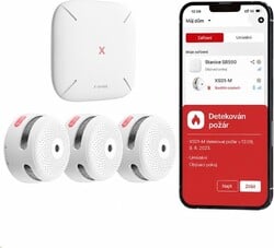 X-Sense FS31 (3+1) Chytrý požární systém 3 bezdrátových detektorů kouře XS01-M s centrální jednotkou SB550