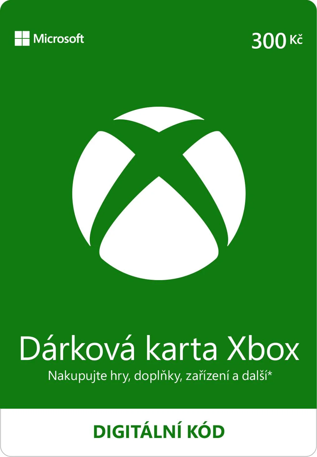 XBOX - Dárková karta Xbox 300 Kč elektronická licence