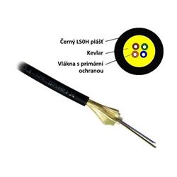 XtendLan FO kabel, 9/125, 12c, DROP, 3,7mm LS0H, černý, G.657A, 1000N, 1km cívka s konektory