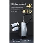 Zachytávač/grafber HDMI PremiumCord s konektorom USB3.0 a USB-C