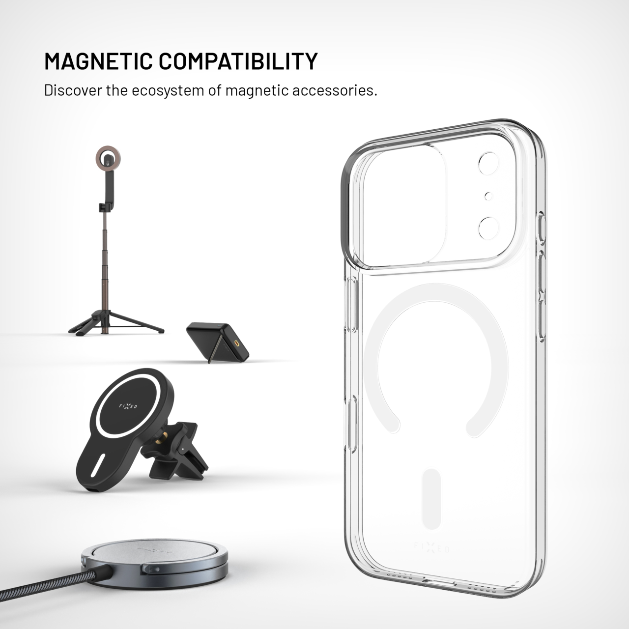 Zadní kryt FIXED MagShell s MagSafe pro Samsung Galaxy S26+, čirý