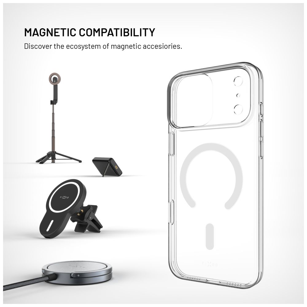 Zadní kryt FIXED MagShell s podporou Magsafe pro Apple iPhone 17 Pro Max, čirý