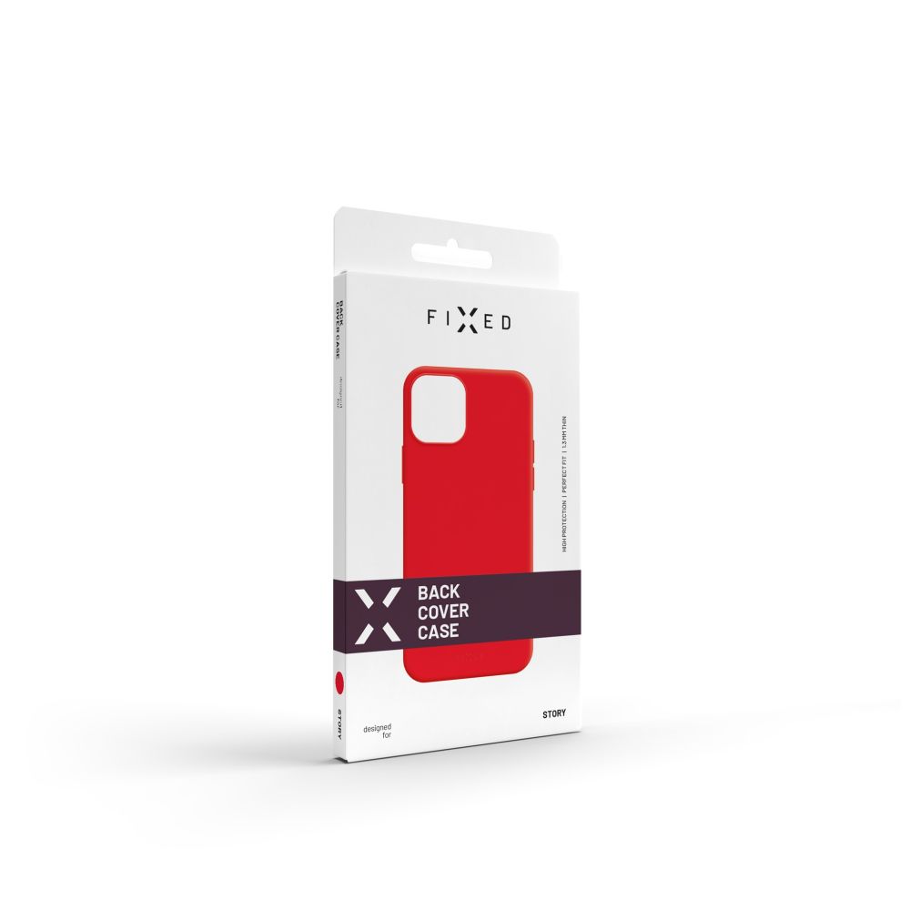 Zadní pogumovaný kryt FIXED Story pro Apple iPhone 15, červený