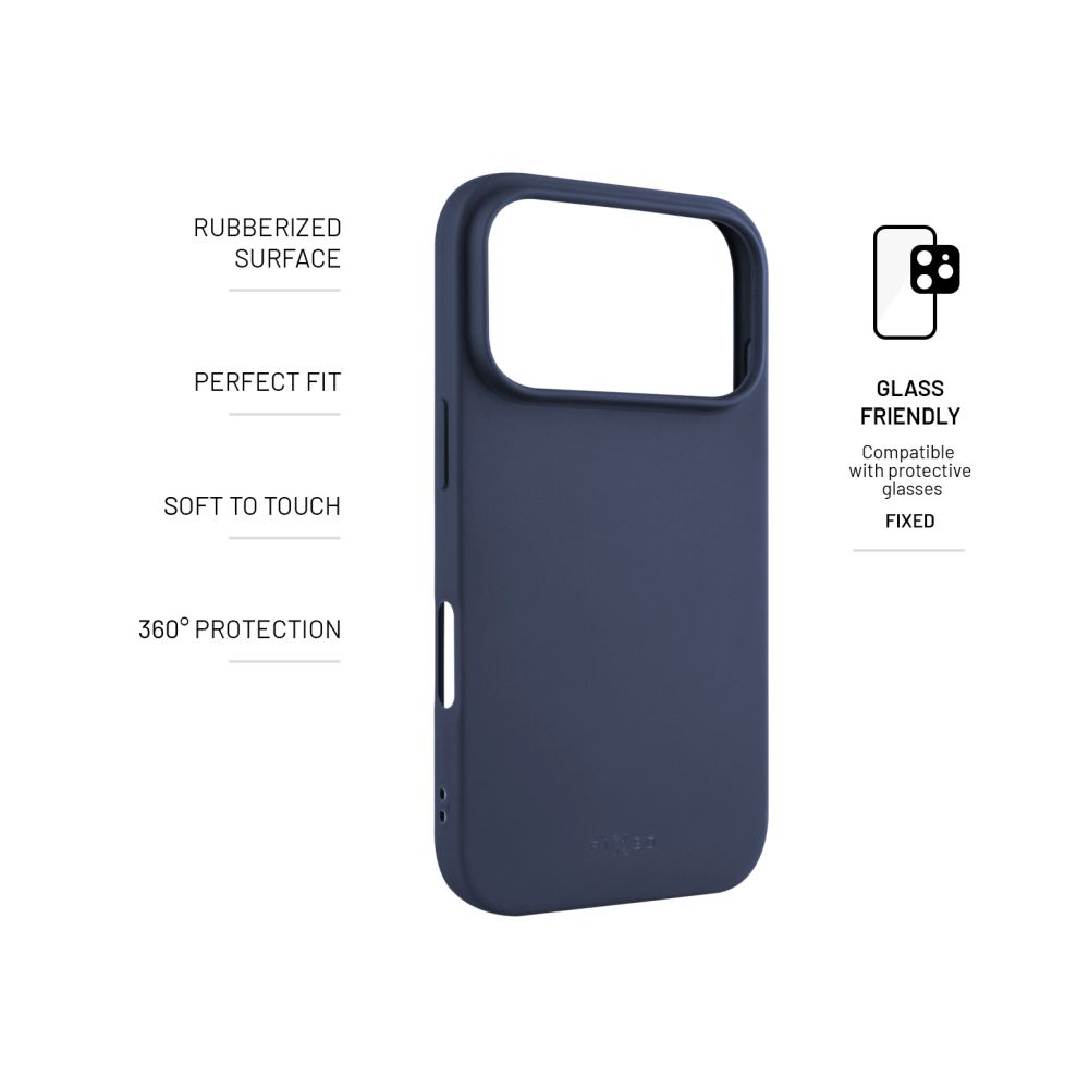 Zadní pogumovaný kryt FIXED Story pro Apple iPhone 17 Pro, modrý