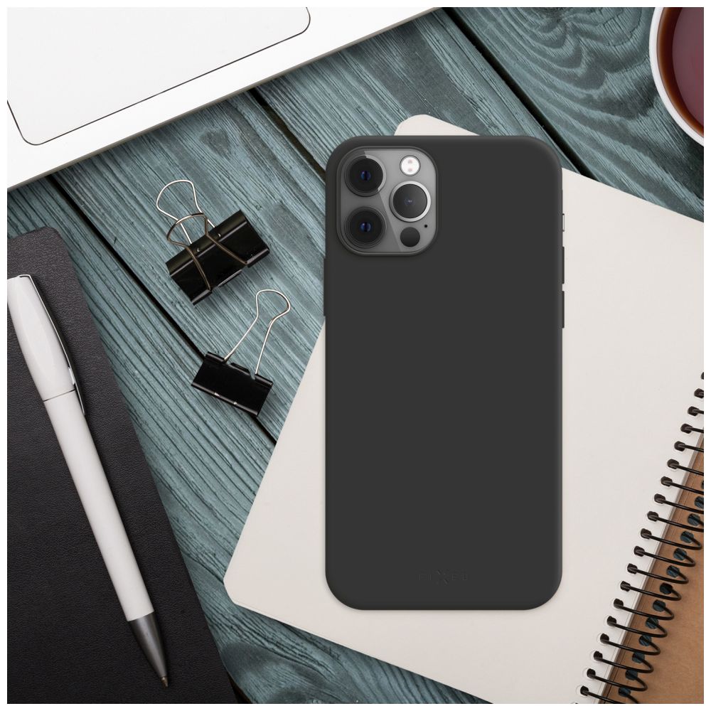 Zadní pogumovaný kryt FIXED Story pro Samsung Galaxy A14/A14 5G, černý