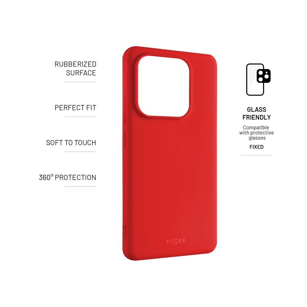 Zadní pogumovaný kryt FIXED Story pro Xiaomi Redmi Note 14 5G, červený