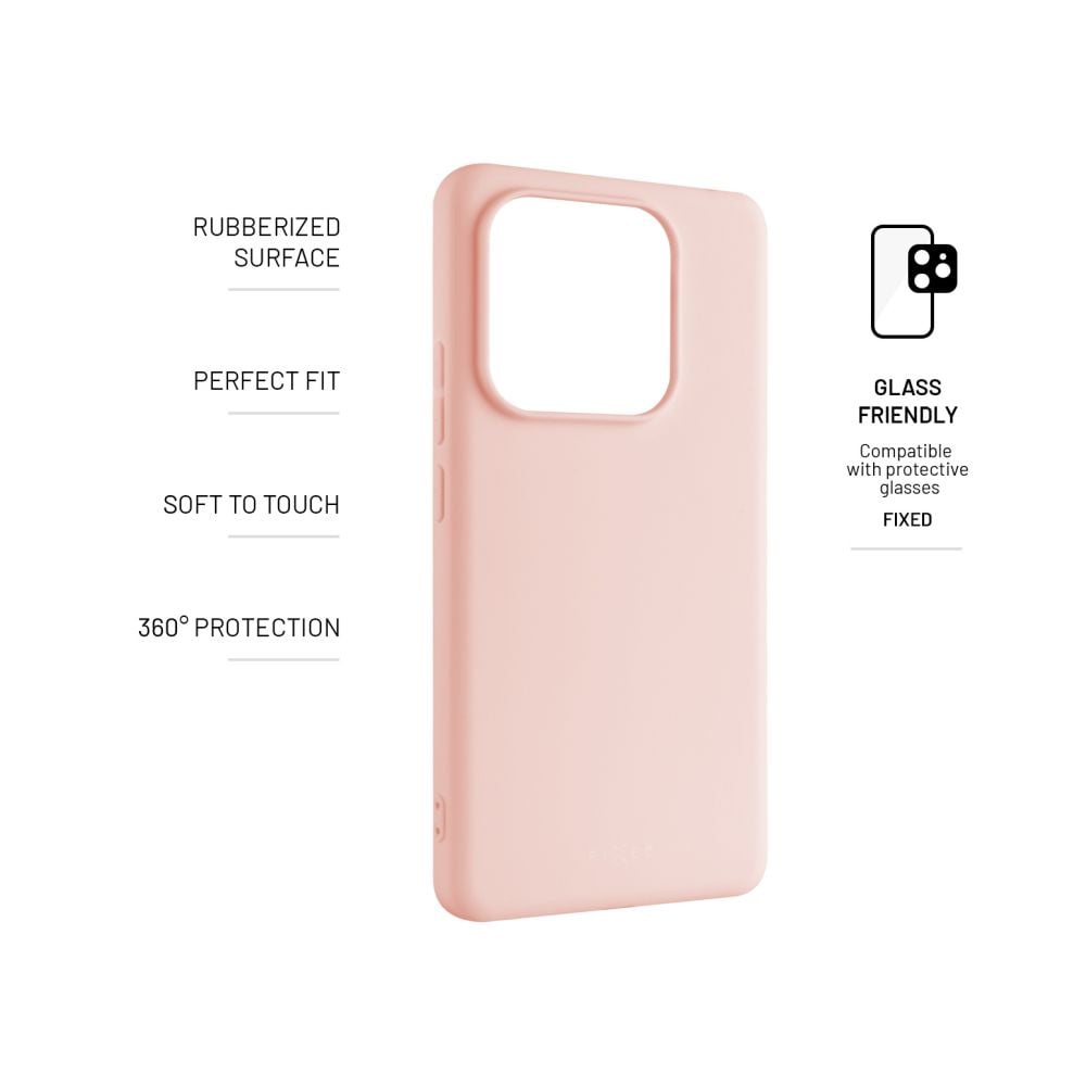 Zadní pogumovaný kryt FIXED Story pro Xiaomi Redmi Note 14 5G, růžový