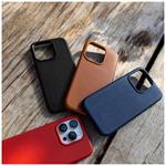 Zadný kožený kryt FIXED MagLeather s podporou MagSafe pre Apple iPhone 16, hnedý