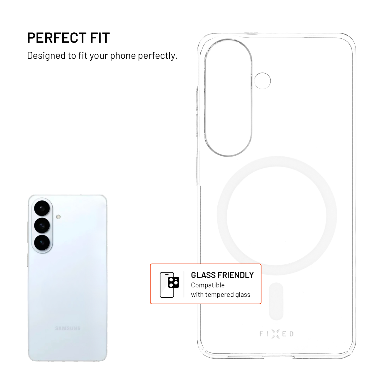 Zadný kryt FIXED MagShell s MagSafe pre Samsung Galaxy S26, číry
